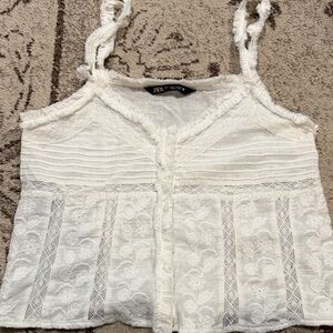 Zara Cream Lace Camisole Top
